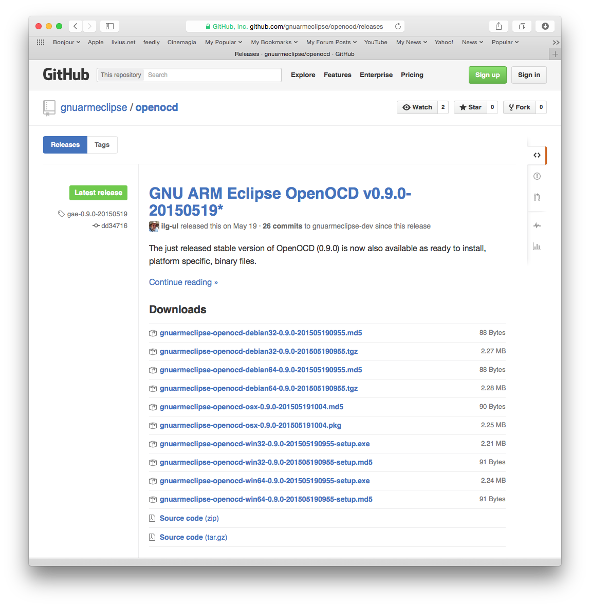 The OpenOCD Releases page