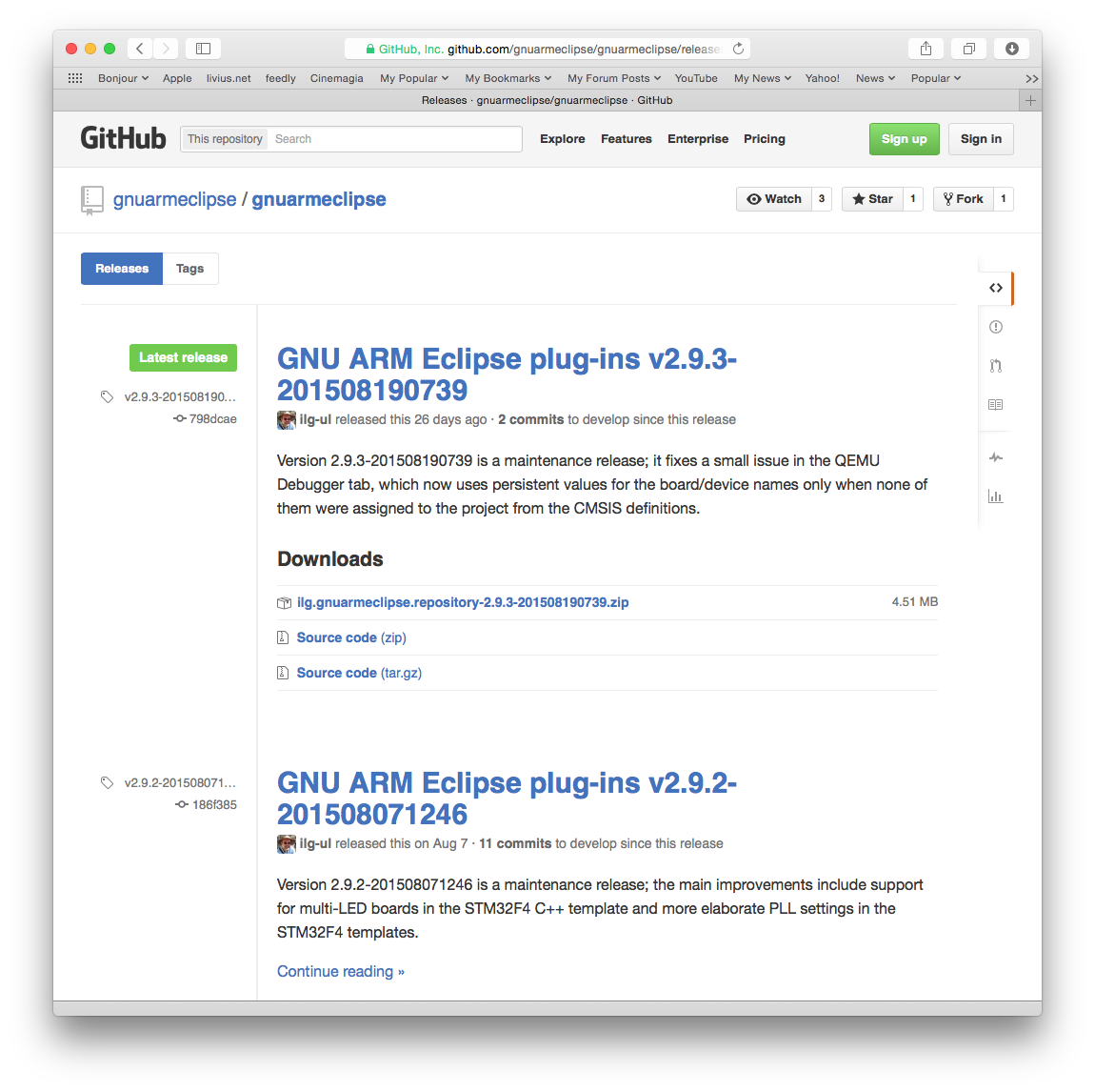 GNU ARM Eclipse GitHub Releases