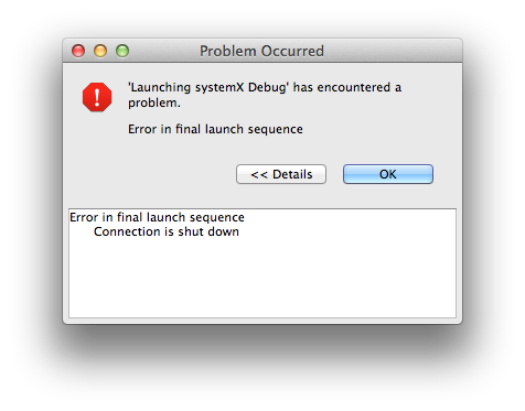 Final launch sequence error