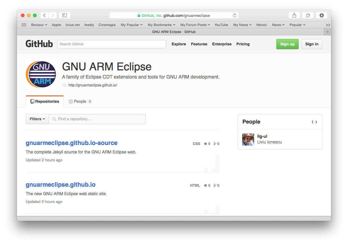 GNU ARM Eclipse GitHub Home